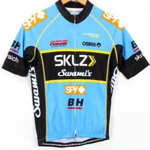 Capo Cycling Jersey Mens Blue Short Sleeve Full Zip Made In Italy Medium M